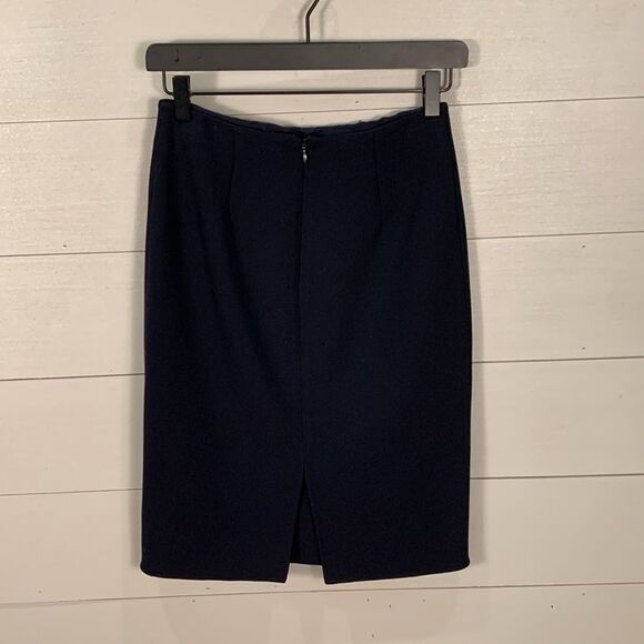 Giorgio Armani wool blend navy blue pencil skirt suit office size US 36 - Picture 6 of 8